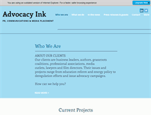 Tablet Screenshot of advocacyink.com